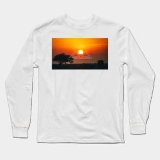 Sunset Road Geometry Triangles Long Sleeve T-Shirt